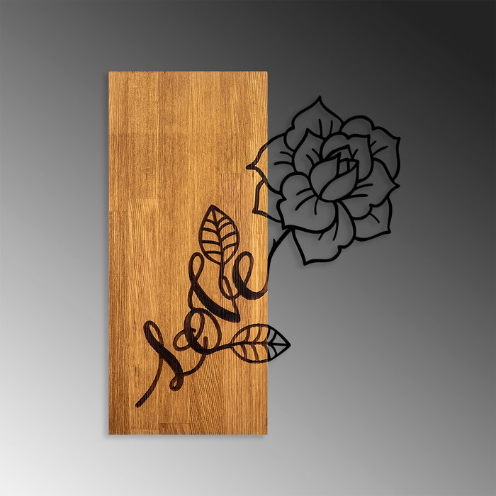 Wallity Rose Love - 370 Escultura de pared en Nogal y Negro Wallity Rose Love - 370 Escultura de pared en Nogal y Negro